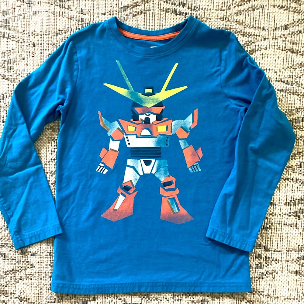 Tea Collection Boys Long Sleeve Shirt T-shirt Size 10, 100% Cotton *Robot*